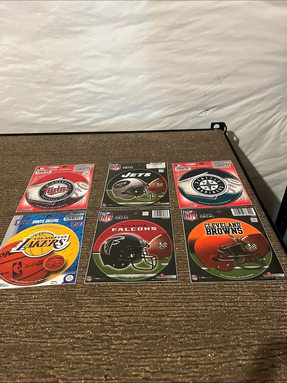 Rico Industries Resale collectors lot NCAA, NBA, MLB and NFL Round Decals NIP